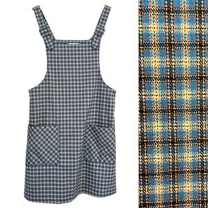 Twik Plaid Apron Mini Dress / Overall Mini Dress